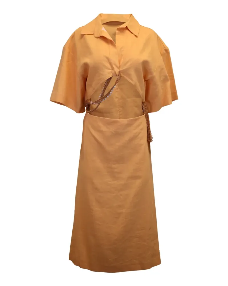 Christopher Esber short-sleeve midi shirt dress - Orange Orange