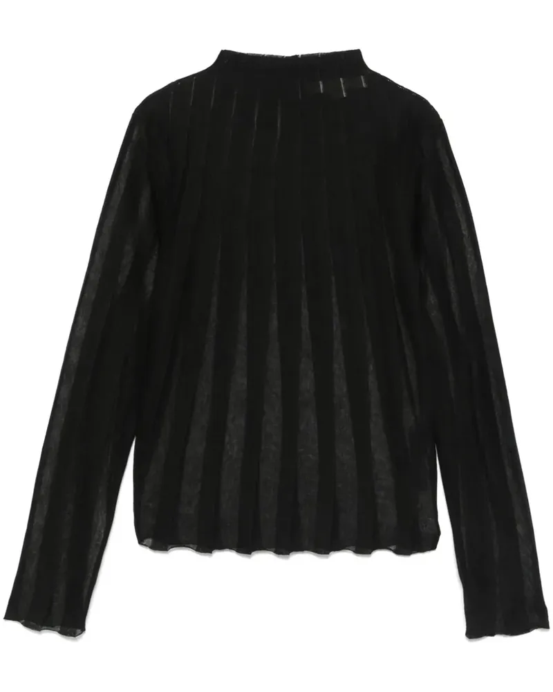 REMAIN Fein gestricktes Langarmshirt - Schwarz Schwarz
