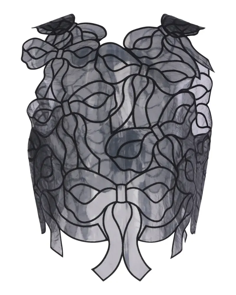 Cecilie Bahnsen Besticktes Organza-Oberteil - Grau Grau