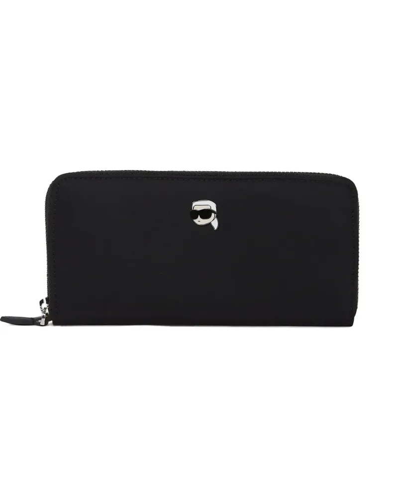Karl Lagerfeld Ikon Portemonnaie mit Anstecknadel - Schwarz Schwarz