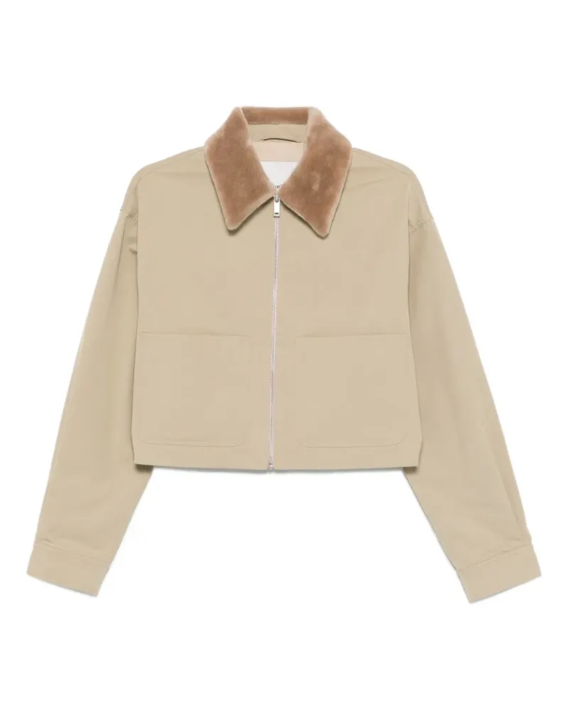 Nanushka Jacke mit Faux-Fur-Kragen - Nude Nude