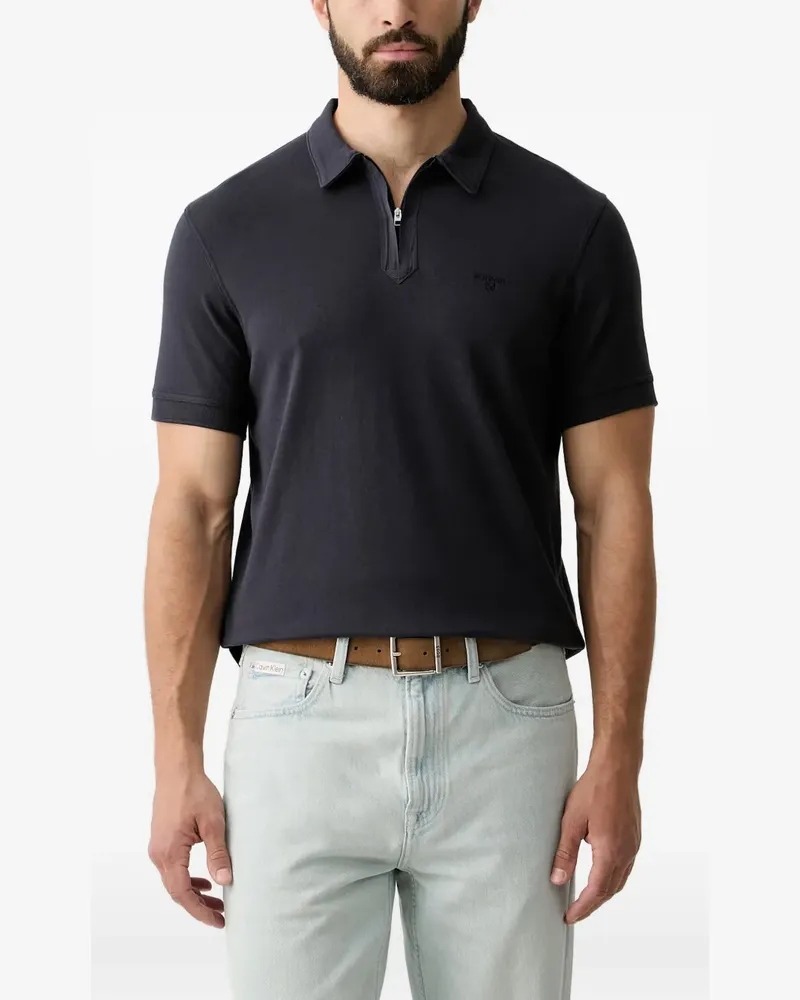 Barbour Crakehall zip-fastening logo-embroidered polo shirt - Blau Blau