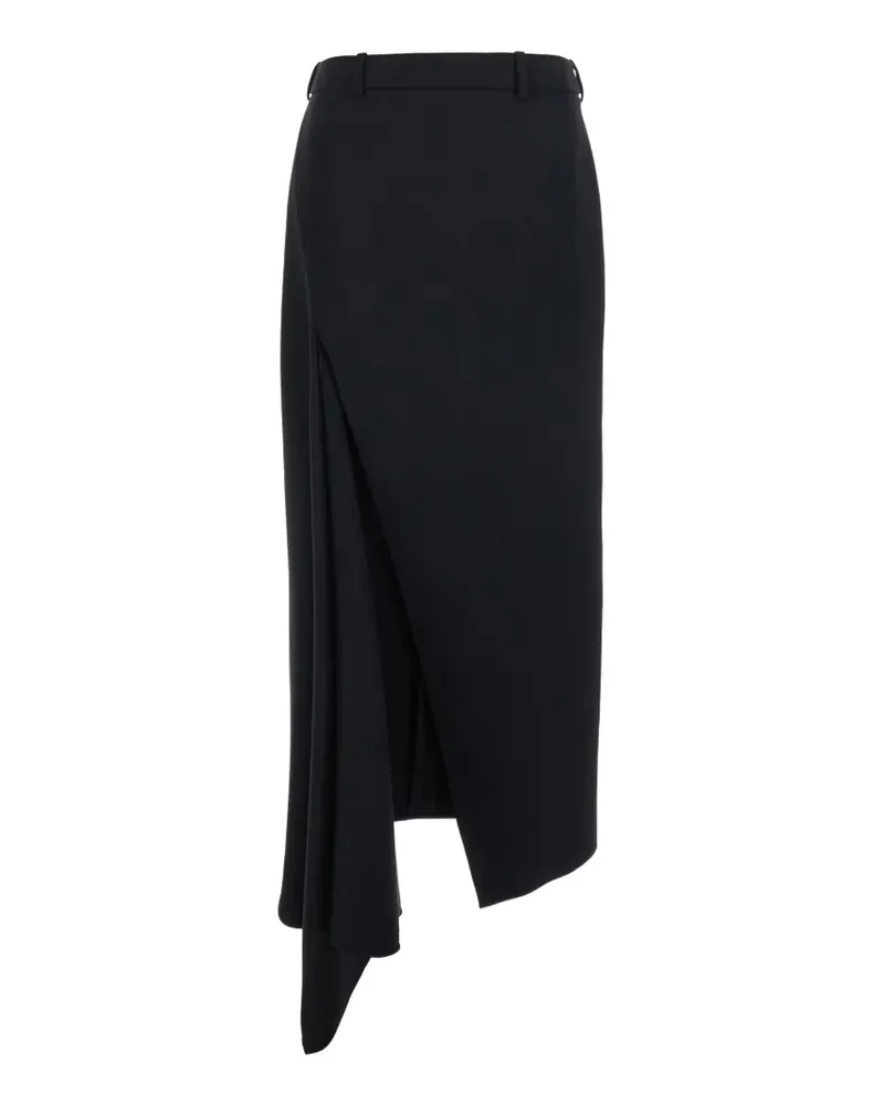 Givenchy Asymmetrischer Midirock - Schwarz Schwarz