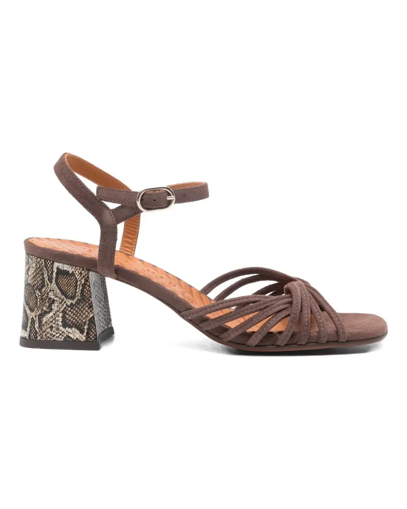 Chie Mihara Leske snakeskin-print-heel sandals - Braun Braun