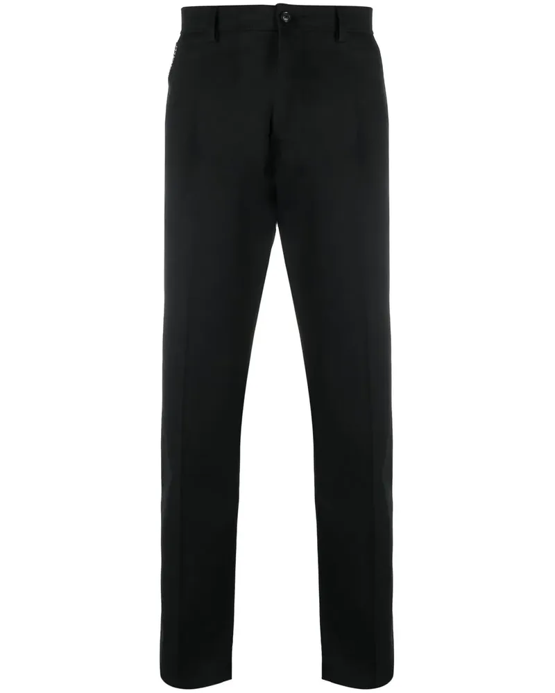 Roberto Cavalli Gerade Hose mit Logo-Patch - Schwarz Schwarz
