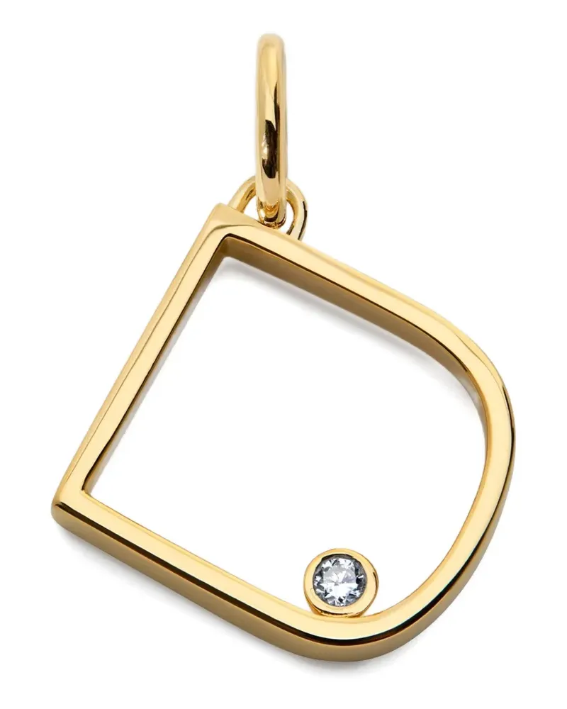 Monica Vinader Initial D Solitaire-Anhänger mit Diamanten - Gold Gold
