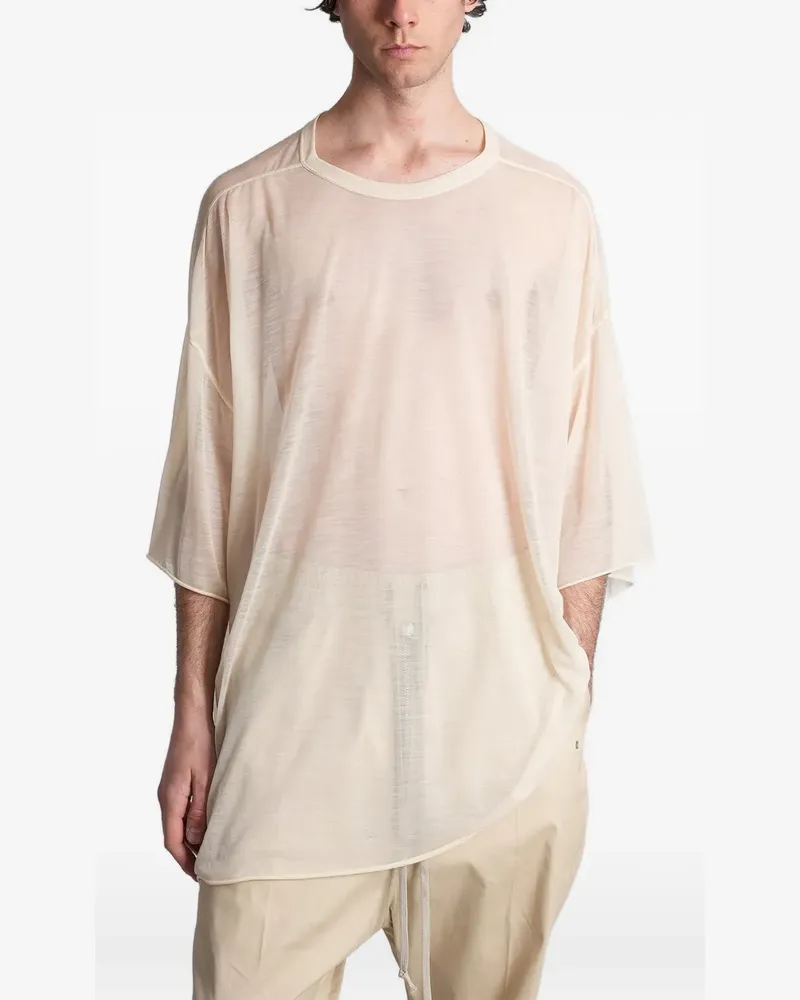 Rick Owens Tommy sheer oversized T-shirt - Nude Nude