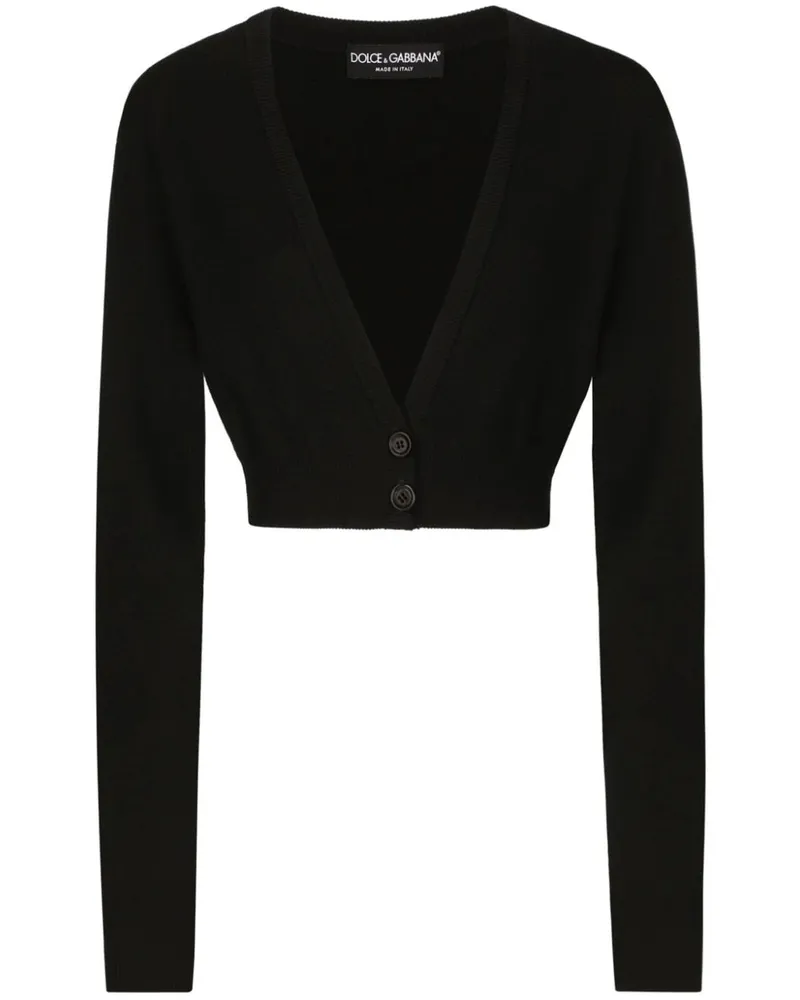 Dolce & Gabbana Cropped-Cardigan mit V-Ausschnitt - Schwarz Schwarz