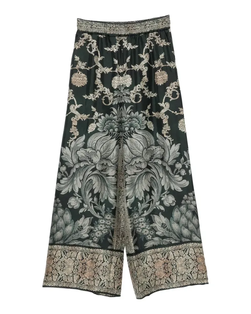 Pierre-Louis Mascia baroque-print wide-leg pants - Schwarz Schwarz