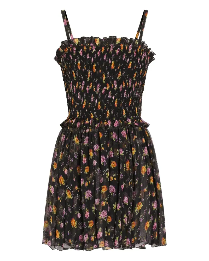 Dolce & Gabbana Minikleid mit Blumenmuster - Schwarz Schwarz