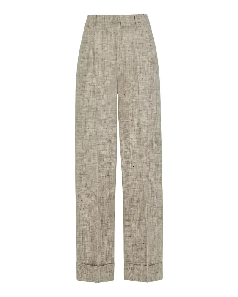 D.EXTERIOR Leinenhose mit Umschlag - Nude Nude