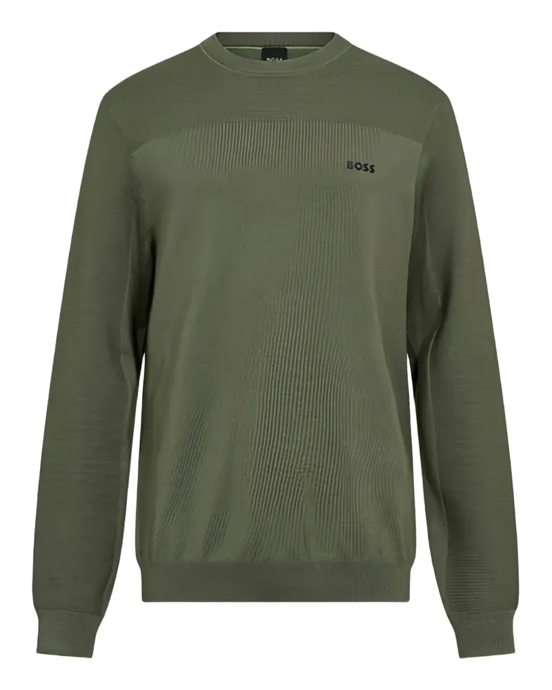 HUGO BOSS textured crew-neck sweatshirt - Grün Grün