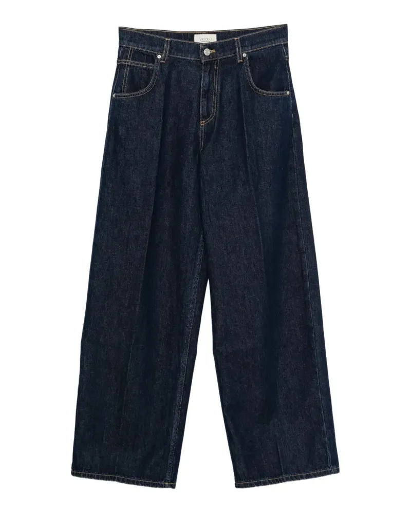 VICOLO Weite Hose mit Bügelfalten - Blau Blau