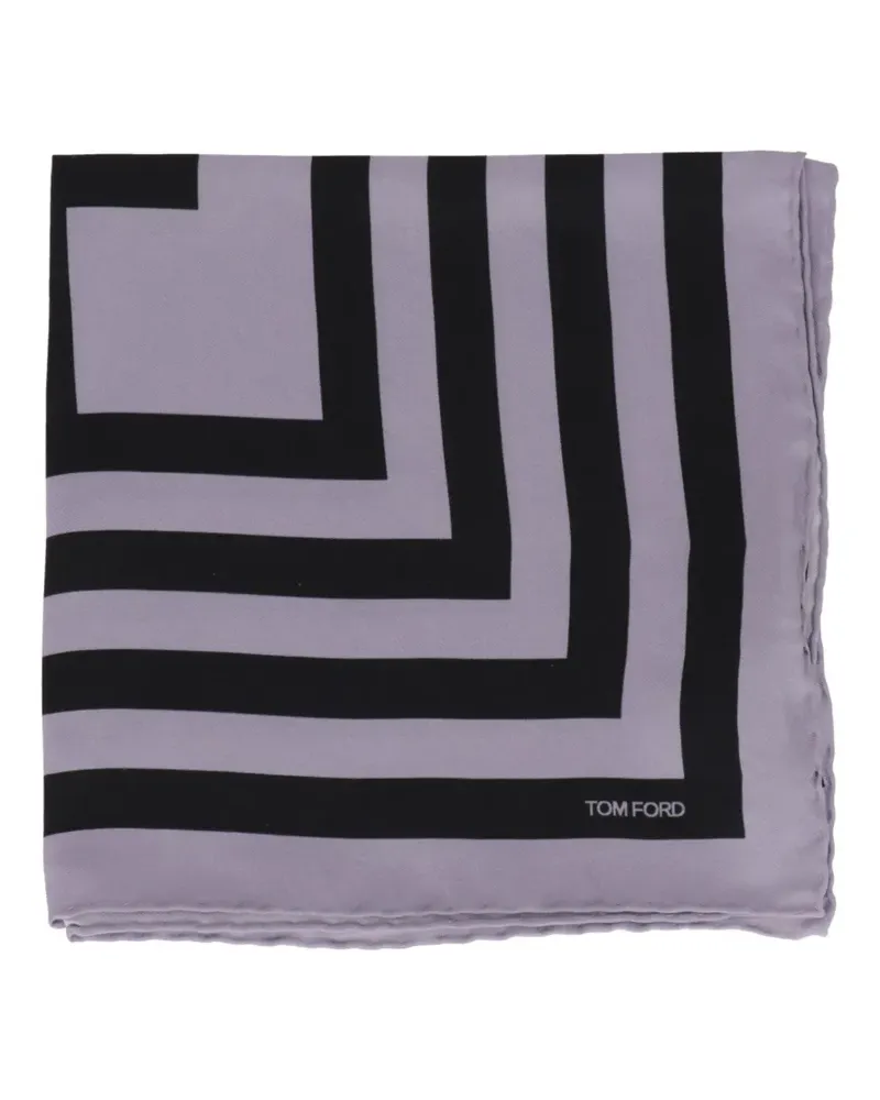 Tom Ford geometric-print logo-detail pocket square - Violett Violett