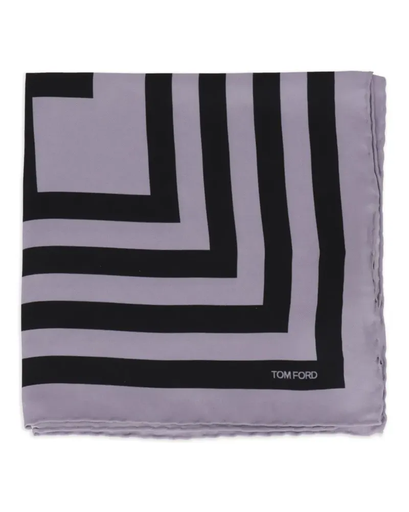 Tom Ford geometric-print logo-detail pocket square - Violett Violett