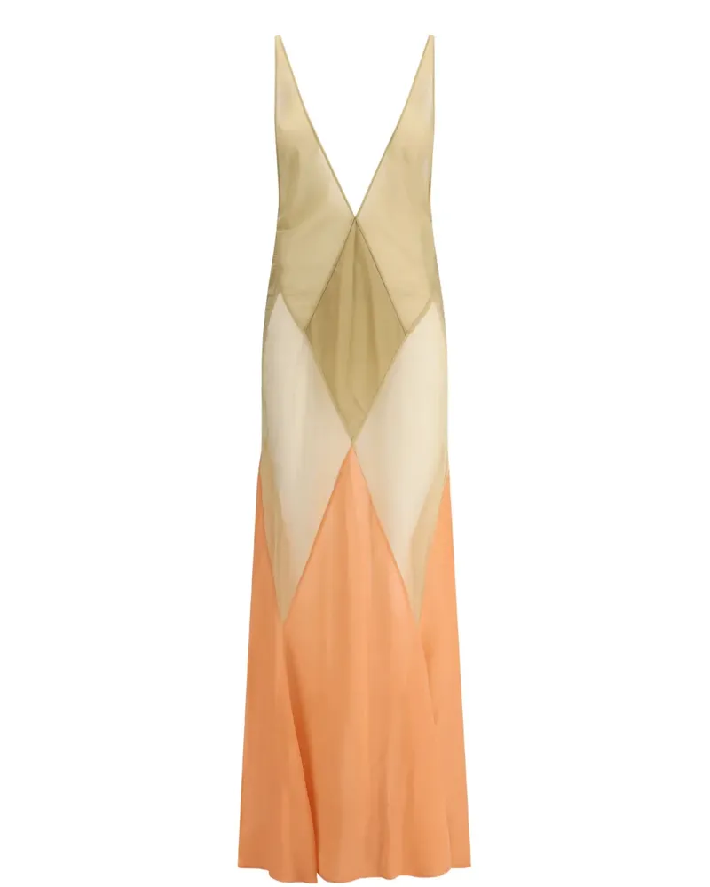 ATTICO Maxikleid mit V-Ausschnitt - Nude Nude