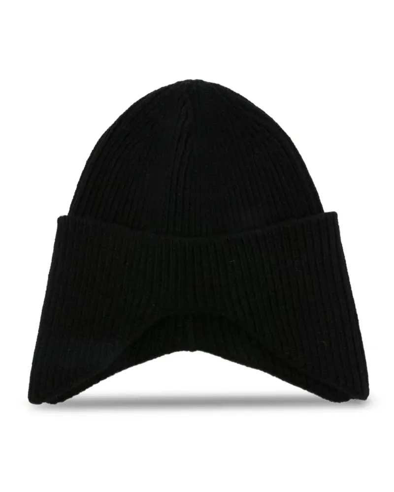 Isabel Benenato Gerippte Beanie - Schwarz Schwarz