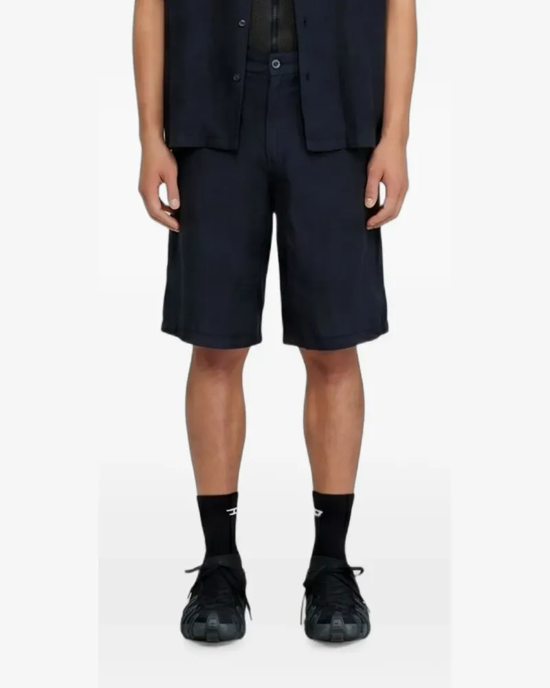 Diesel bermuda shorts in garment-dye linen blend - Schwarz Schwarz