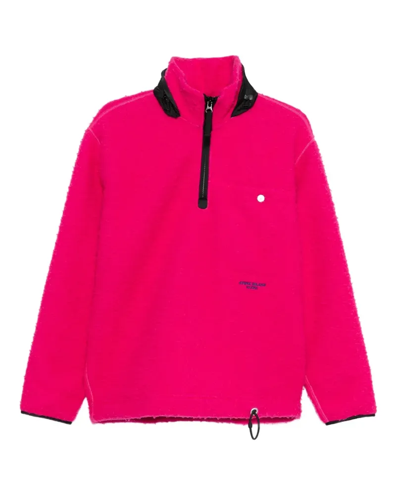 Stone Island Marina Fleece-Sweatshirt mit kurzem Reißverschluss - Rosa Rosa
