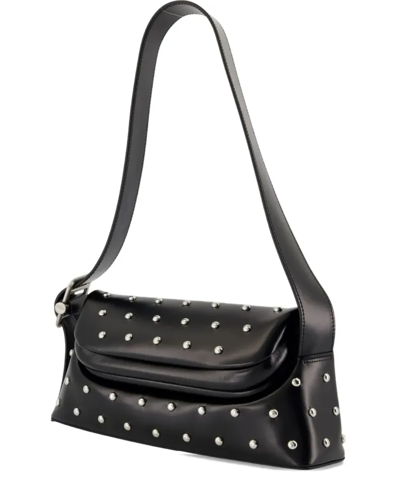 OSOI Folder Brot Schultertasche mit Nieten - Schwarz Schwarz