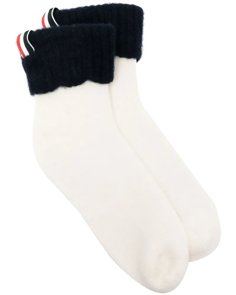 Thom Browne Socken mit RWB-Streifen - Weiß Weiß