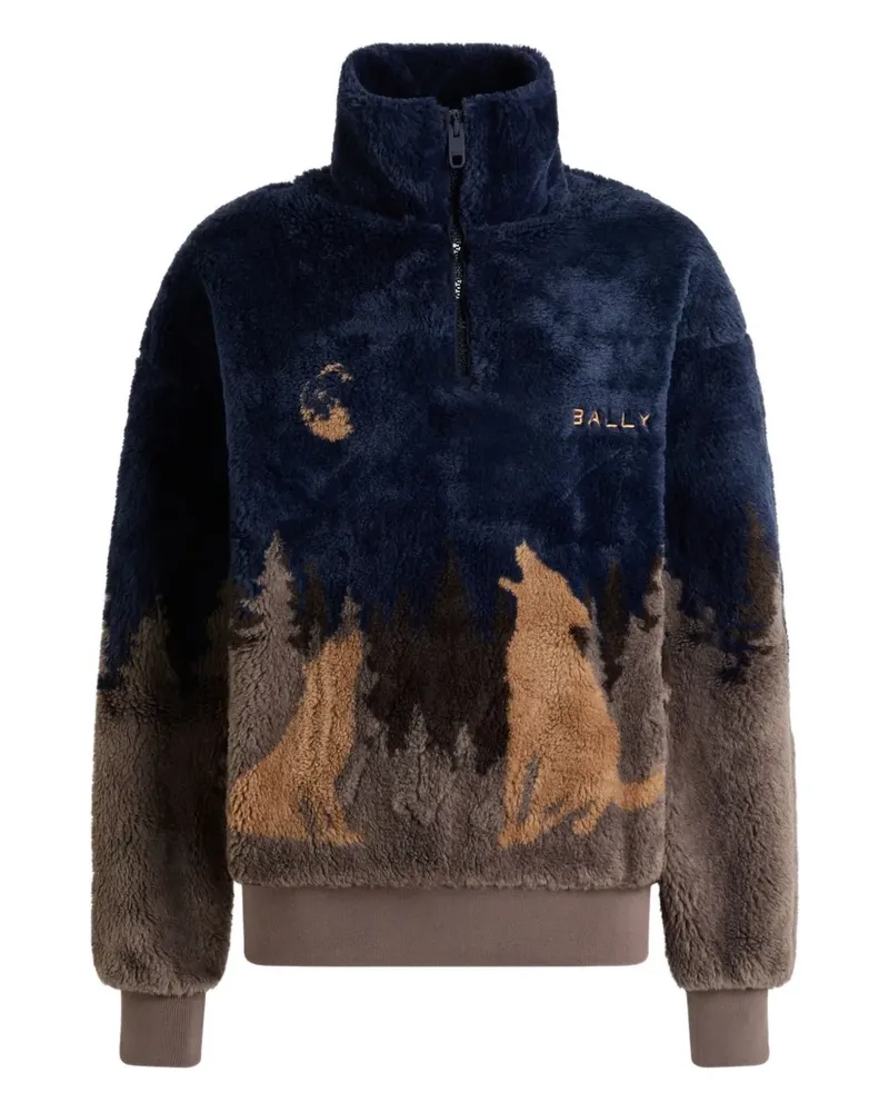 Bally Sweatshirt mit Reißverschluss - Blau Blau