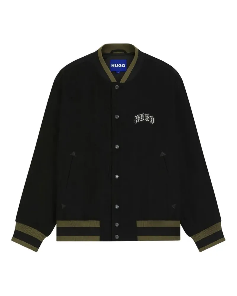 HUGO BOSS Cordjacke mit Logo-Patch - Schwarz Schwarz