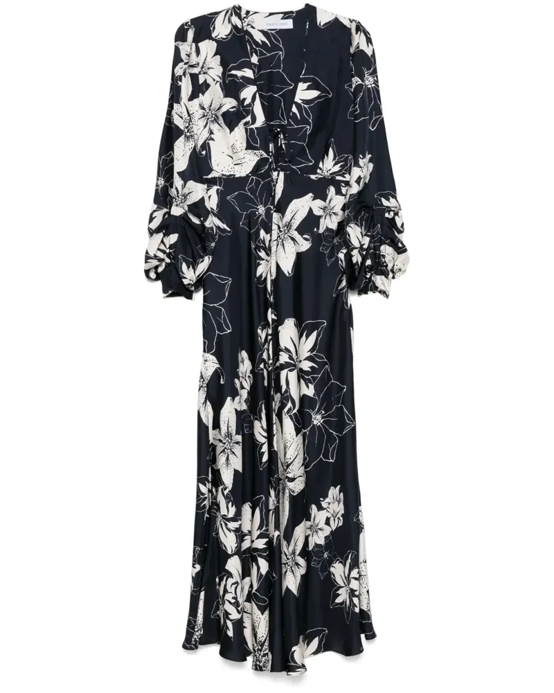 Raquel Diniz Maxikleid mit Blumen-Print - Blau Blau