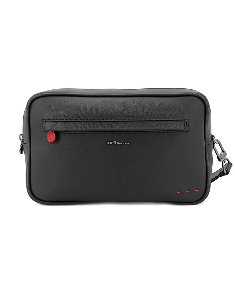 Kiton Clutch mit Reißverschluss - Schwarz Schwarz