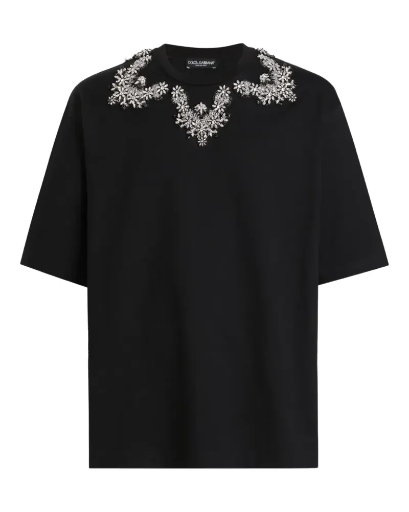 Dolce & Gabbana T-Shirt mit Verzierung - Schwarz Schwarz