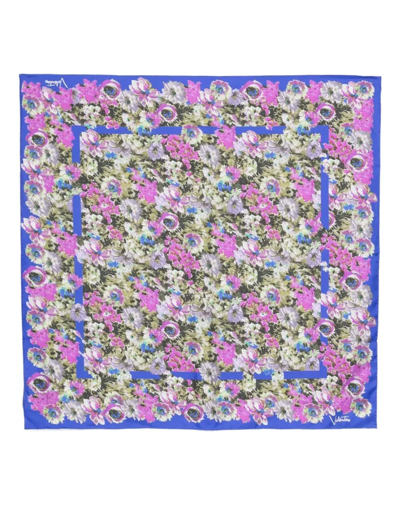Valentino Garavani Schal mit Blumenprint - Blau Blau