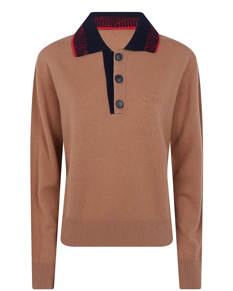 N° 21 wool polo-collar sweater - Braun Braun