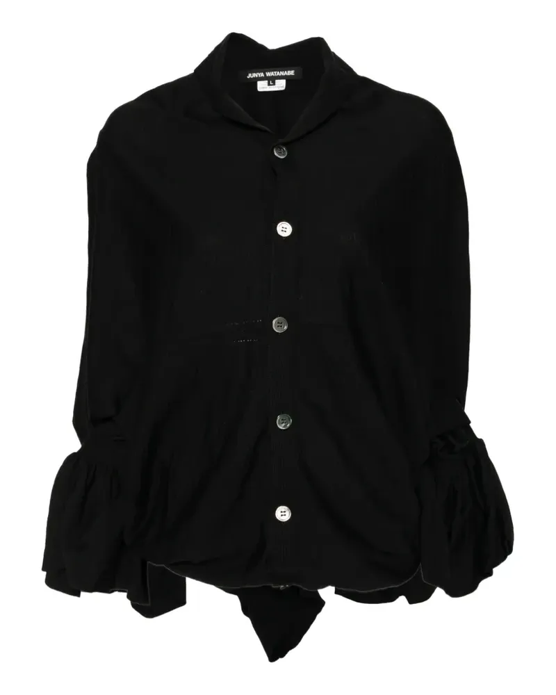 Junya Watanabe ruffled-sleeve cardigan - Schwarz Schwarz