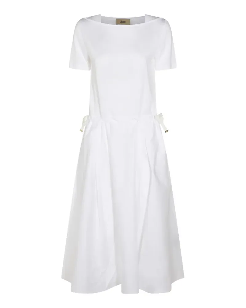 Herno Midikleid mit Kordelzug - Weiß Weiß