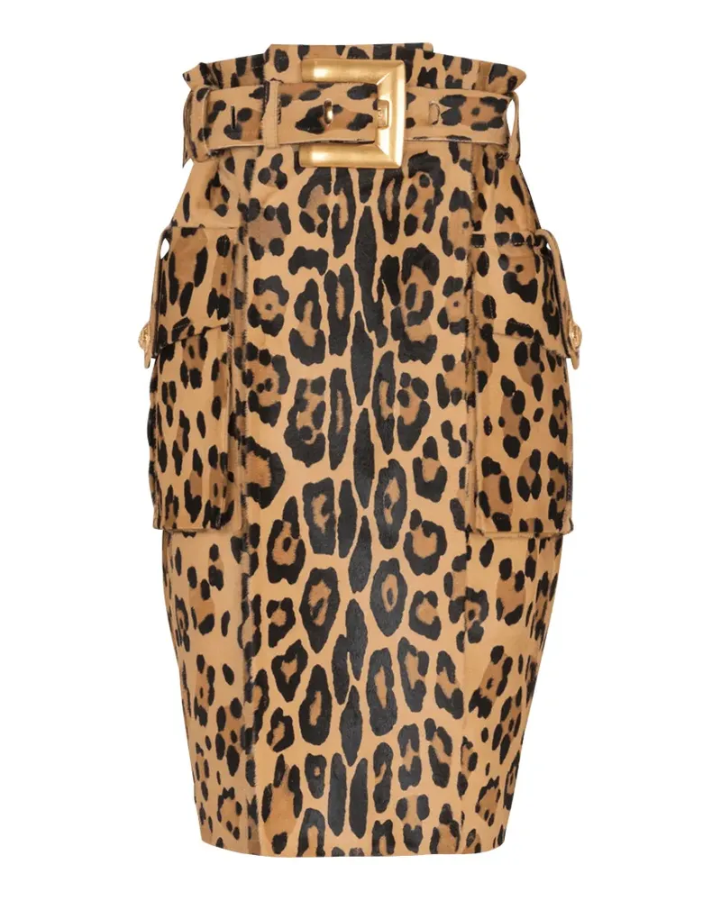 Balmain Rock mit Leoparden-Print - Nude Nude