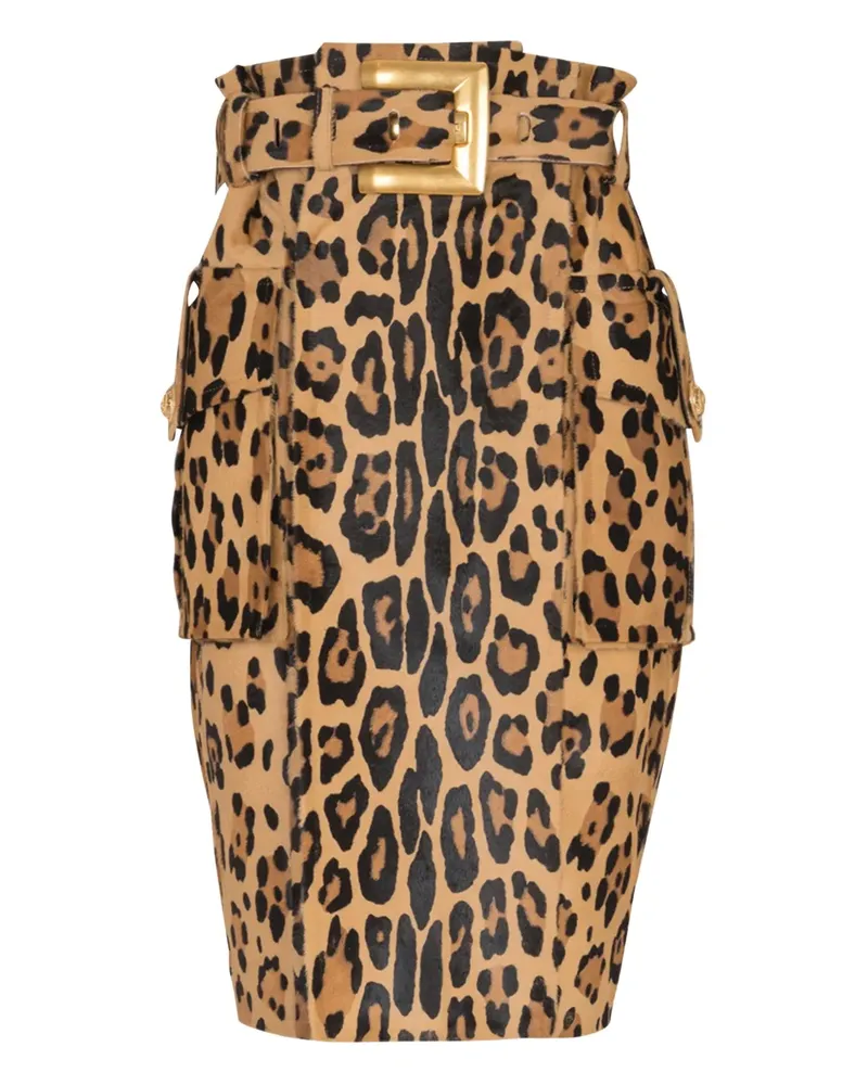 Balmain Rock mit Leoparden-Print - Nude Nude