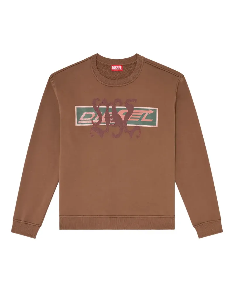 Diesel Sweatshirt mit grafischem Print und Patch - Braun Braun