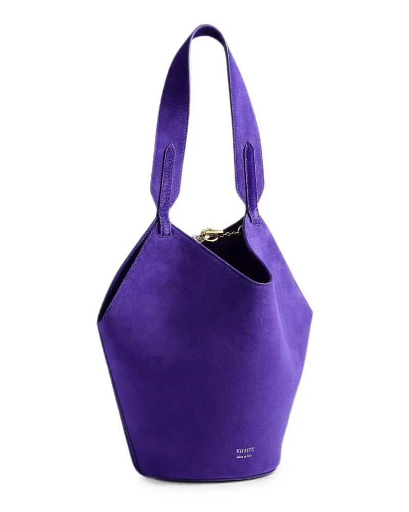 KHAITE mini Lotus tote in amethyst haircalf and suede - Violett Violett