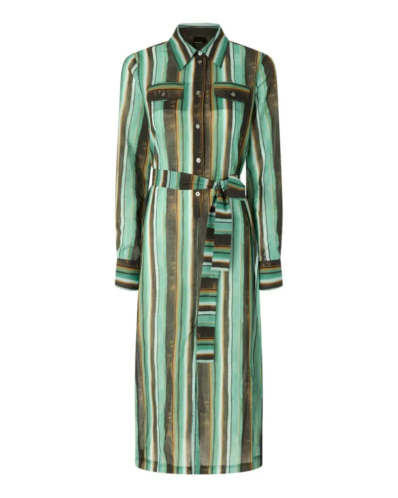 Pinko striped belted shirt midi dress - Grün Grün