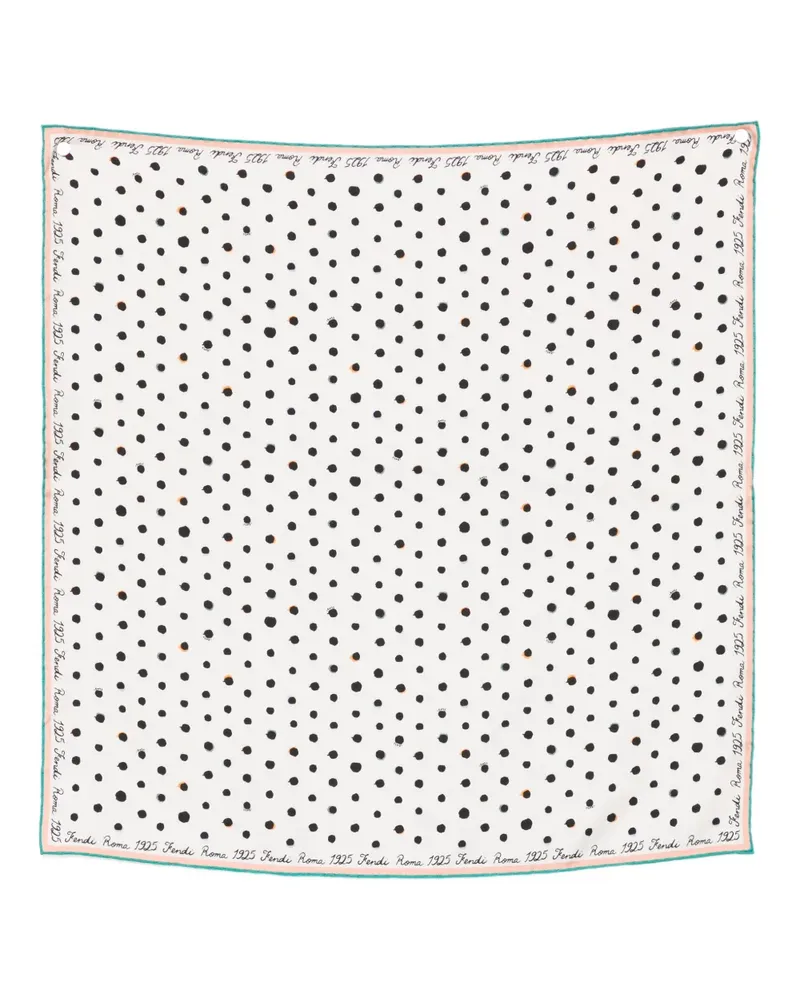 Fendi Falena Dots printed silk scarf - Nude Nude