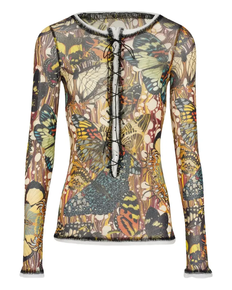 Jean Paul Gaultier Papillon Jaune Oberteil mit Schnürung - Nude Nude