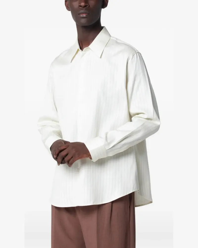 Studio Nicholson Oversized-Hemd mit Nadelstreifen - Weiß Weiß
