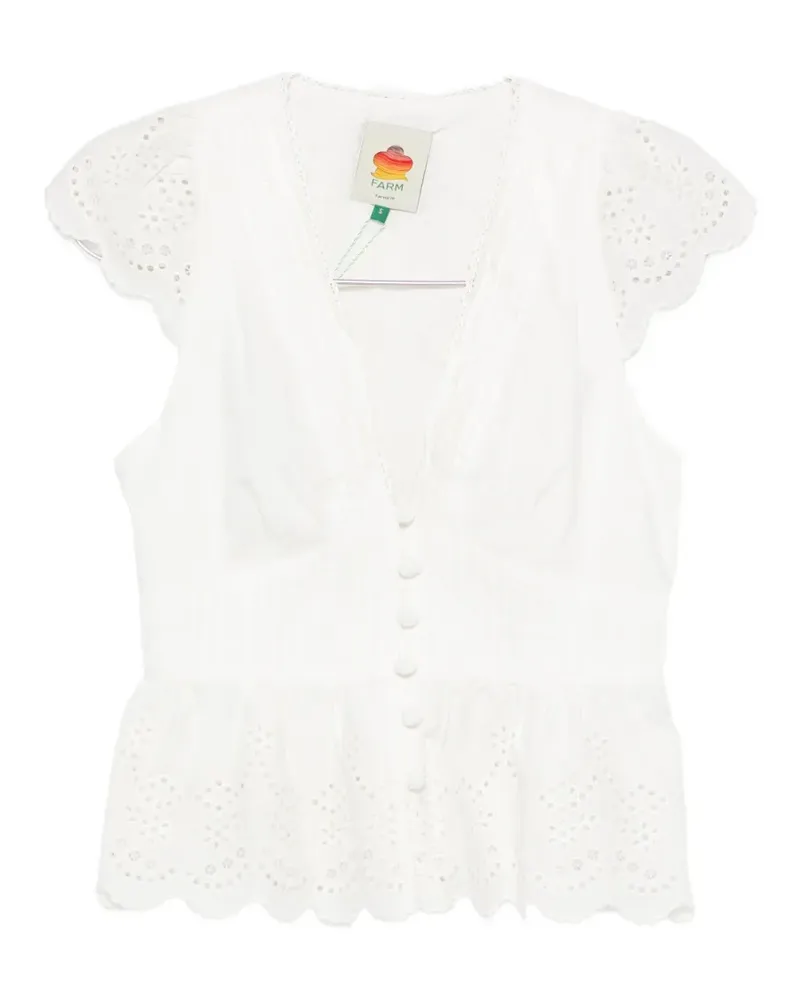 FARM Rio embroidered peplum blouse - Weiß Weiß