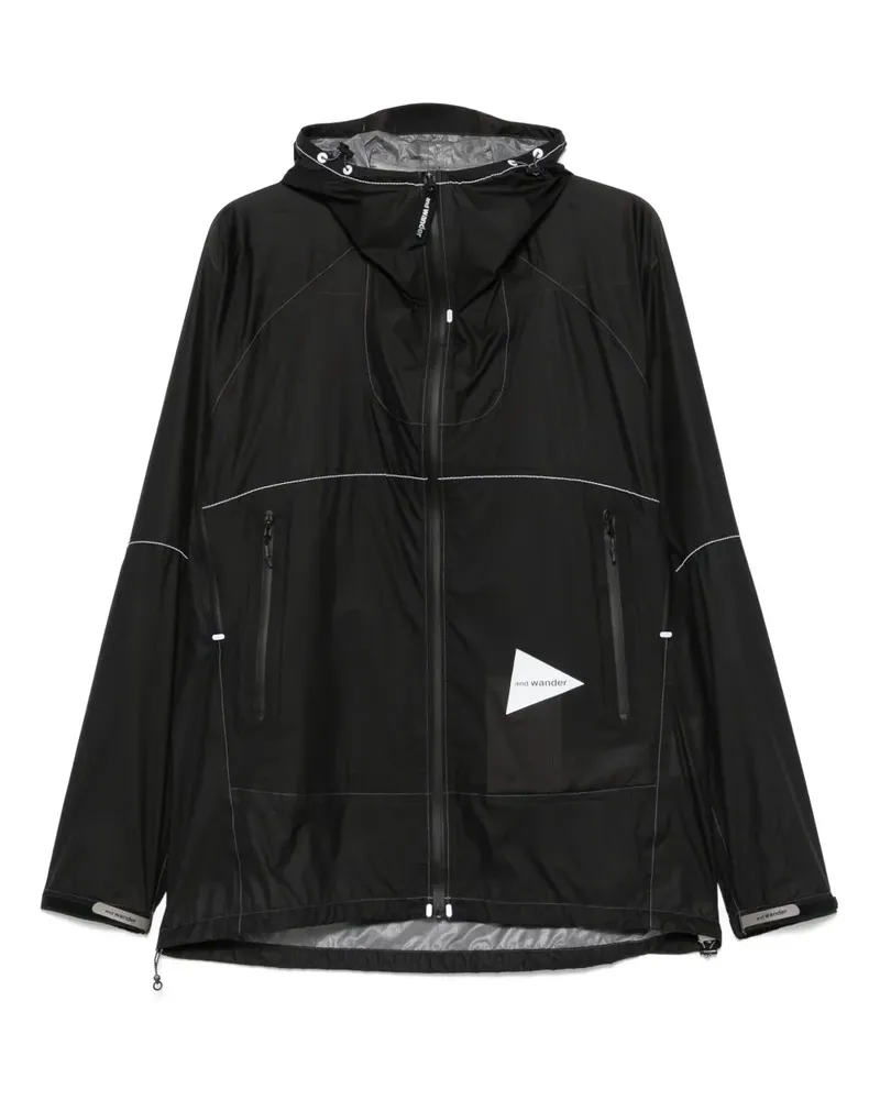 and wander 3L UL Regenjacke - Schwarz Schwarz