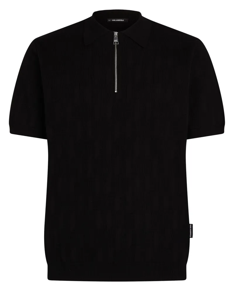Karl Lagerfeld Poloshirt mit Monogramm - Schwarz Schwarz