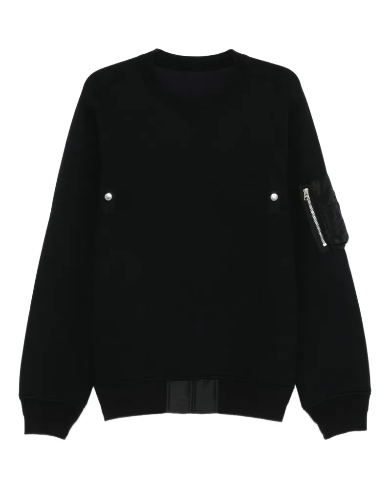 Sacai Pullover mit Reißverschlusstasche - Schwarz Schwarz