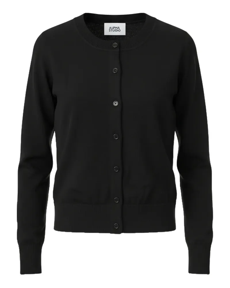 Alpha Studio buttoned cardigan - Schwarz Schwarz