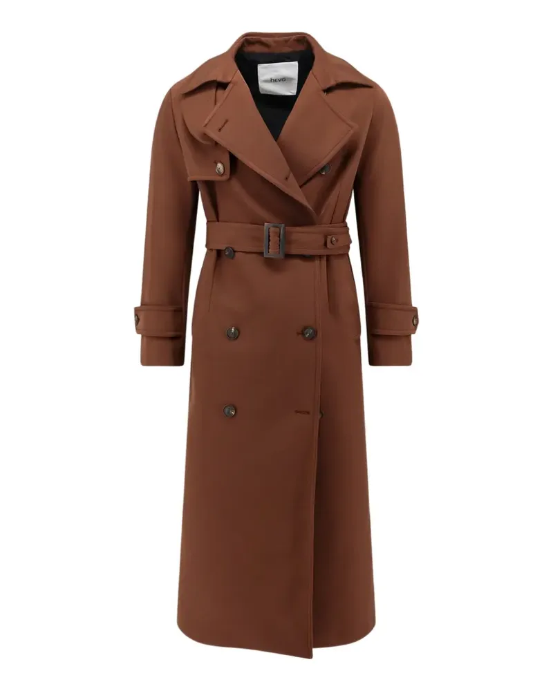 Hevò Rivabella double-breasted belted trench coat - Braun Braun