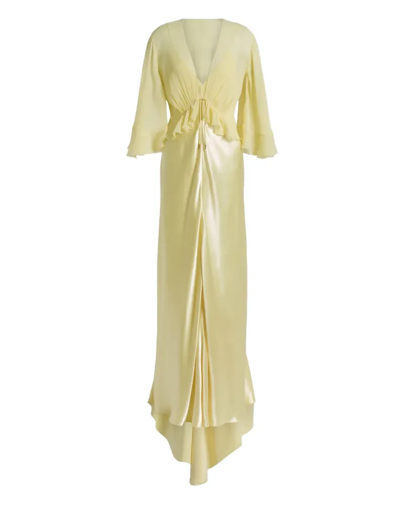 Alberta Ferretti Langes Kleid mit Rüschen - Gelb Gelb