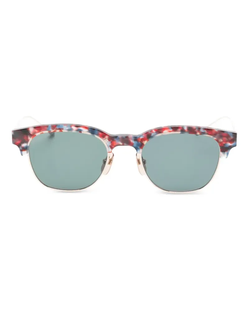 Thom Browne Sonnenbrille mit gemustertem Gestell - Gold Gold